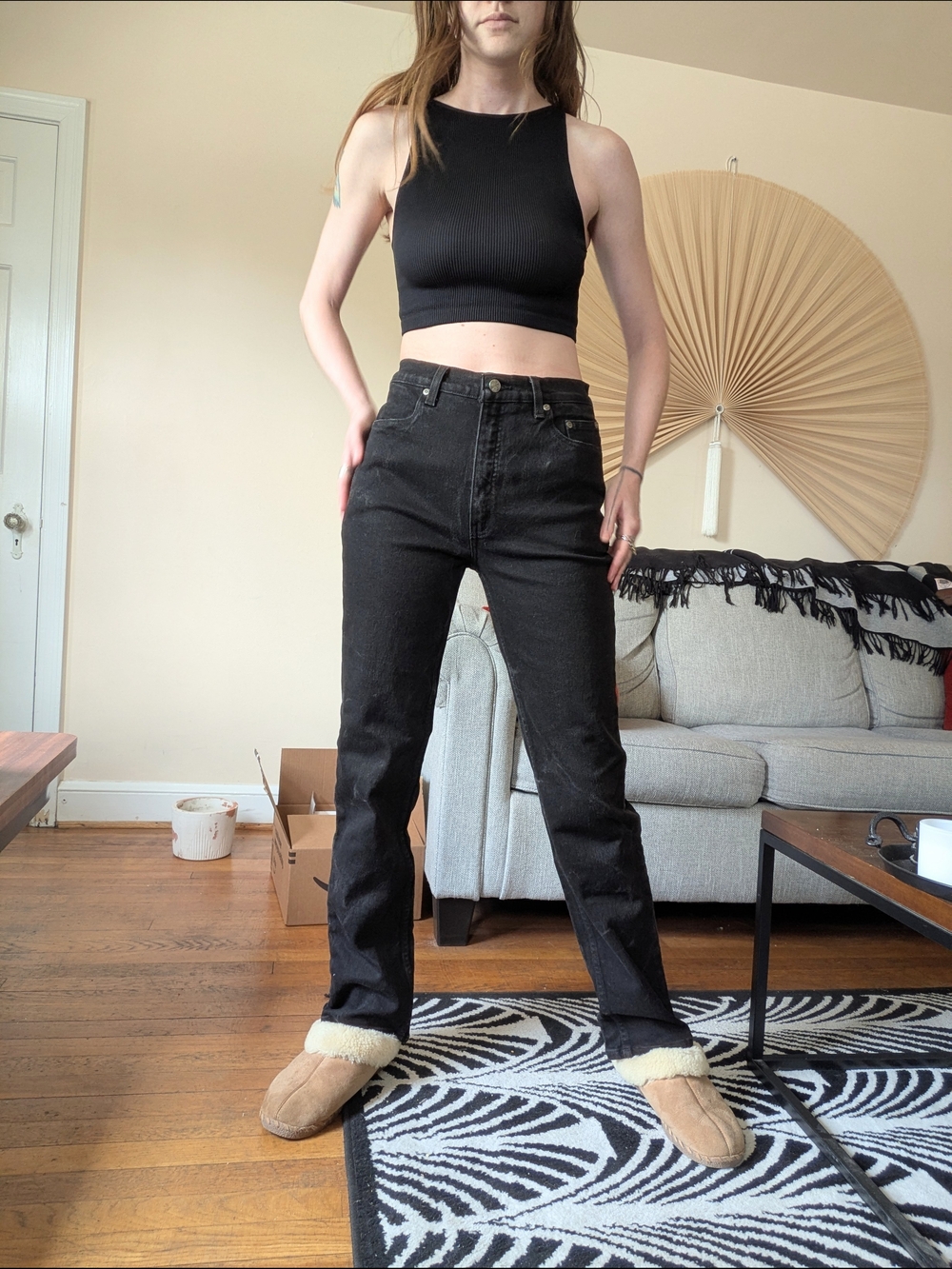 90s Women's Harley Davidson Black Straight Leg Jeans
